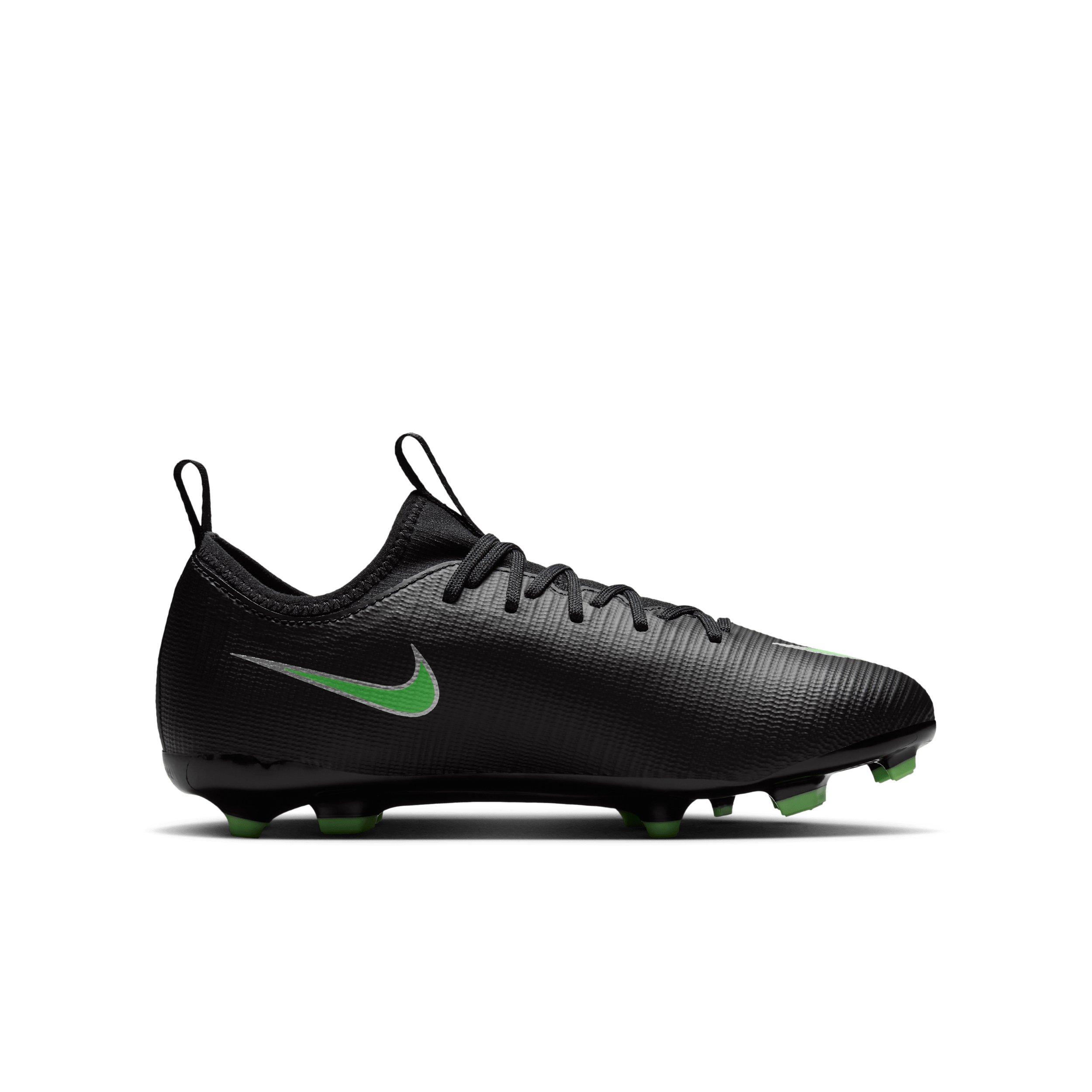 Nike Mercurial Vapor 17 Academy MG "Black/Black/Illusion Green" Grade School Kids' Soccer Cleat - BLACK/BLACK/GREEN